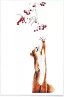 JUNIQE - Poster Squirrel -20x30 /Wit