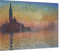 San Giorgio Maggiore in de schemering, Claude Monet - Foto op Plexiglas - 60 x 40 cm