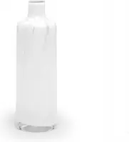 Design vaas Bottled - Fidrio WHITE GRANULAT - glas, mondgeblazen - hoogte 25 cm