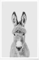 JUNIQE - Poster Donkey Classic -13x18 /Wit & Zwart