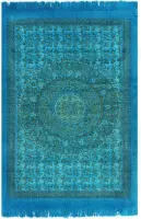 Kelim vloerkleed met patroon 120x180 cm katoen turquoise