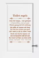 Toilet Regels -  Bruin -  100 x 127 cm  -  toilet raam en deurstickers - toilet  alle - Muursticker4Sale