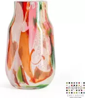 Design vaas Verona medium - Fidrio MIXED COLOURS - glas, mondgeblazen bloemenvaas - diameter 9 cm hoogte 25 cm