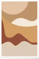 JUNIQE - Poster Golden Waves -20x30 /Bruin & Geel
