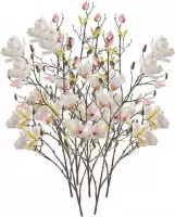 6x Creme kunst Magnolia tak 105 cm - Kunstbloemen