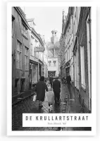 Walljar - De Krullartstraat '65 - Zwart wit poster