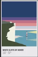 Walljar - White Cliffs Of Dover United Kingdom Night - Muurdecoratie - Poster