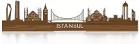 Standing Skyline Istanbul Notenhout - 60 cm - Woondecoratie design - Decoratie om neer te zetten - WoodWideCities