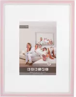 3D Houten Wissellijst - Fotolijst - 70x100 cm - Helder Glas - Roze / Wit met Spacer