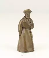 Tafelbel vintage - Bronzen figuur Man - Gedetailleerd sculptuur - 9,7 cm hoog