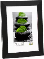 Deknudt Frames Fotolijst - Zwart met zilverbies - S41VK2 - 18x24 cm