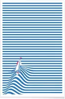 JUNIQE - Poster Sail Away -13x18 /Blauw & Wit