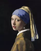 Wanddecoratie / Schilderij / Poster / Doek / Schilderstuk / Muurdecoratie / Fotokunst / Tafereel Meisje met de parel - Johannes Vermeer gedrukt op Textielposter