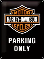 Metalen Reclamebord Harley-Davidson Parking Only 30 x 40 cm