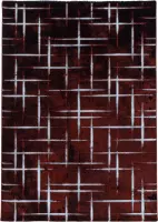 Modern laagpolig vloerkleed Costa - rood 3521 - 240x340 cm