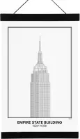 SKAVIK Empire State Building - New York Poster met posterhanger (zwart) 21 x 30 cm