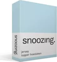 Snoozing Jersey - Topper Hoeslaken - 100% gebreide katoen - 140x200 cm - Hemel