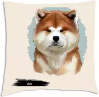 Sierkussen - Akita Inu - Wit - 45 Cm X 45 Cm