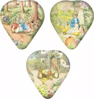 Drie hartvormige doosjes met Pieter Konijn design van Beatrix Potter - om zelf te vullen met bijvoorbeeld paas traktaties