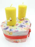 Bijenwas kaarsen-Set van 2 kaarsen-Gerolde kaarsen-Cadeau voor vrouw-Cadeau verjaardag-cadeau voor mama