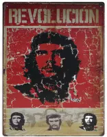 Wandbord – Revolution – Revolutie – Cuba – Che Guevara - Vintage - Retro -  Wanddecoratie – Reclame bord – Restaurant – Kroeg - Bar – Cafe - Horeca – Metal Sign - 30x40cm