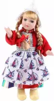 Pop Porselein Vrouw Rood 17 Cm - Souvenir