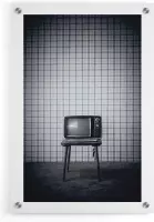Walljar - Vintage TV - Muurdecoratie - Plexiglas schilderij