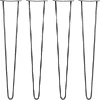 4 x Tafelpoten pinpoten - Lengte: 71cm - 2 pin - 10m - Ruw Staal - SkiSki Legs ™ - Retro hairpin