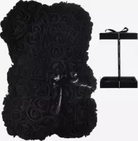 Roos beer | Rozenbeer | Rose bear | Teddybeer rozen | 25CM | Roos | Bloemen | Valentijnsdagcadeau | Valentijnsdag | Zwart | Inclusief Giftbox | Inclusief Geschenkdoos