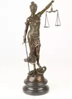 Justitia Lady Justice - Bronzen beeldje - Bronzen sculptuur - 44,7 cm hoog
