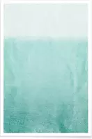 JUNIQE - Poster Fading Aqua -40x60 /Groen & Turkoois