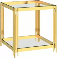Medina Salontafel 55x55x55 cm roestvrij staal en glas goudkleurig
