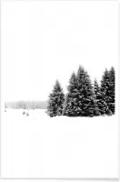 JUNIQE - Poster White White Winter 2/2 -20x30 /Grijs & Wit