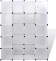 Modulaire kast met 14 compartimenten - opbergkast - wit - 37 x 146 x 180,5 cm