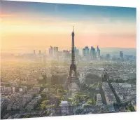 De Eiffeltoren voor La Defense skyline van Parijs - Foto op Plexiglas - 60 x 40 cm