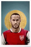 JUNIQE - Poster Football Icon - Thierry Henry -30x45 /Blauw & Geel