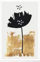 JUNIQE - Poster Black Poppy -30x45 /Zwart