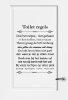 Toilet Regels -  Oranje -  80 x 101 cm  -  toilet raam en deurstickers - toilet  alle - Muursticker4Sale
