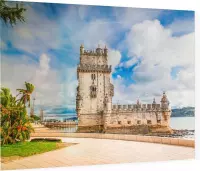 Torre de Belém, werelderfgoed in Lissabon - Foto op Plexiglas - 60 x 40 cm