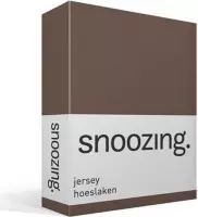 Snoozing Jersey - Hoeslaken - 100% gebreide katoen - 160x200 cm - Taupe