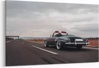 Schilderij - Vintage cabriolet driving on the highway — 100x70 cm