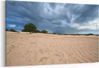 Schilderij - Donkere stormachtige wolken boven zandduinen — 100x70 cm