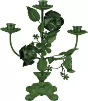 Pt Kaarsenstandaard Flowers - Dark Green