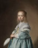 Wanddecoratie / Schilderij / Poster / Doek / Schilderstuk / Muurdecoratie / Fotokunst / Tafereel Portret van een meisje in het blauw - Johannes Cornelisz Verspronck gedrukt op Gebo