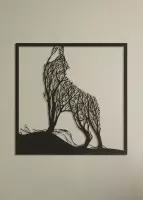 Wanddecoratie dieren | Wolf van takken
