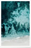 JUNIQE - Poster Beach Patterns -13x18 /Grijs & Turkoois