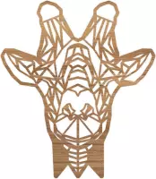 Geometrische Dieren Giraffe - Eiken hout - S (25x29 cm) - Cadeau - Kinderen - Geschenk - Woon decoratie - Woonkamer - Slaapkamer - Geometrische wanddecoratie - WoodWideCities