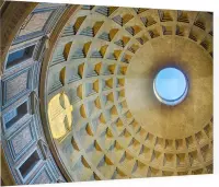Open koepel en oculus van het Pantheon in Rome - Foto op Plexiglas - 90 x 60 cm