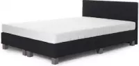 Hotelboxspring 160x200 cm met luxe pocketveren matras - zwart lederlook
