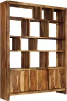 Boekenkast 150x35x200cm Sheesham Hout (Incl Magazine Houder) - Boeken kast - Boekenrek - badkamer rek - Woonkamer rek